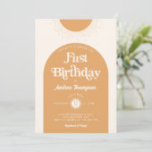Invitation Boho Chic Ray of Sunshine Premier anniversaire (Debout devant)