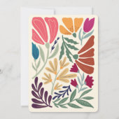 Invitation Boho Chic Retro Coloré Floral Mariage (Dos)