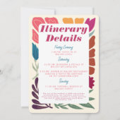 Invitation Boho Chic Retro Floral Bachelorette Week-end (Dos)