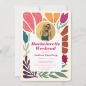 Invitation Boho Chic Retro Floral Bachelorette Week-end (Devant)