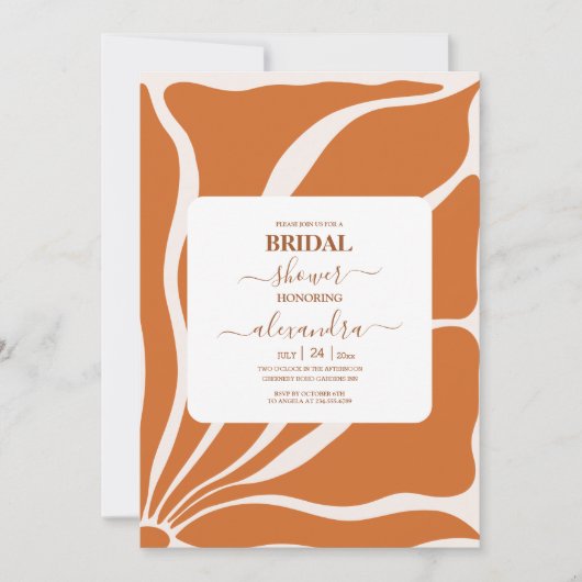 Invitation Boho Chic Retro Floral Mariage (Devant)