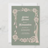 Invitation Boho Chic Retro Floral Retro Bridal Sower (Devant)