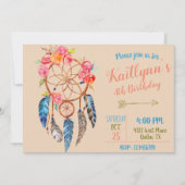 Invitation Boho chic rêve anniversaire (Devant)
