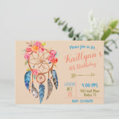 Invitation Boho chic rêve anniversaire (Debout devant)