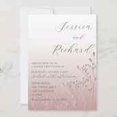 Invitation Boho Chic Rose Gold Mariage botanique (Devant)