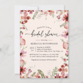 Invitation Boho Chic Rose Peach Bridal Shower (Devant)
