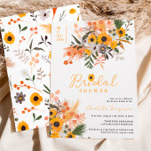 Invitation Boho chic rustique tournesol douche nuptiale