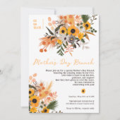 Invitation Boho chic rustique tournesol orange fête des mères (Devant)