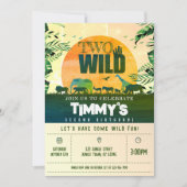 Invitation Boho Chic Safari Animaux Deux Wild 2e Anniversaire (Devant)
