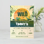 Invitation Boho Chic Safari Animaux Deux Wild 2e Anniversaire (Debout devant)
