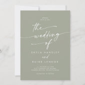 Invitation Boho Chic Sage Green Le Mariage De (Devant)