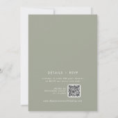 Invitation Boho Chic Sage Green QR Code Mariage français (Dos)