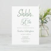 Invitation Boho Chic Sage Green Surprise 50th Birthday (Debout devant)