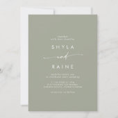 Invitation Boho Chic Sage Vert Décontracté Photo Mariage (Devant)