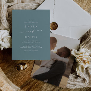 Invitation Boho Chic Seafoam Turquoise Décontracté Photo Mari