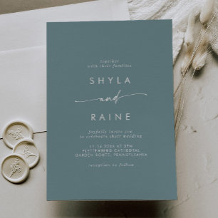 Invitation Boho Chic Seafoam Turquoise Mariage Décontracté