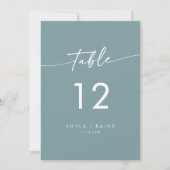 Invitation Boho Chic Seafoam Turquoise Mariage Numéros de tab (Devant)