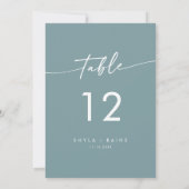 Invitation Boho Chic Seafoam Turquoise Mariage Numéros de tab (Dos)