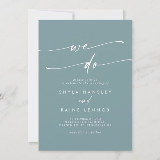 Invitation Boho Chic Seafoam Turquoise Nous faisons Mariage (Devant)
