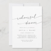 Invitation Boho Chic Silver Grey Dîner de répétition Mariage (Devant)