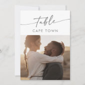 Invitation Boho Chic Silver Grey Numéros de tableau photo (Devant)