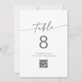Invitation Boho Chic Silver Grey QR Code Numéro de tableau (Devant)