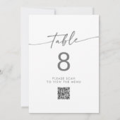 Invitation Boho Chic Silver Grey QR Code Numéro de tableau (Dos)