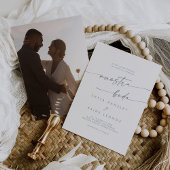 Invitation Boho Chic Slate Blue Photo Mariage espagnol