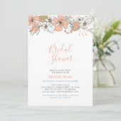 Invitation Boho Chic Spring Floral Wedding shower Invi (Debout devant)