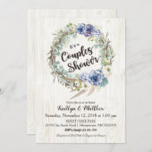 Invitation Boho Chic Succulent Eucalyptus Couples Douche (Devant / Derrière)