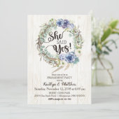 Invitation Boho Chic Succulent Eucalyptus Partie d'engagement (Debout devant)