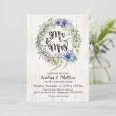 Invitation Boho Chic Succulents Eucalyptus Rustique Mariage (Debout devant)