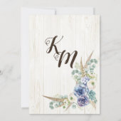 Invitation Boho Chic Succulents Eucalyptus Rustique Mariage (Dos)