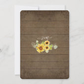 Invitation BOHO Chic Sunflower Floral Eucalyptus Mariage feui (Dos)