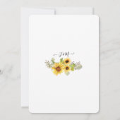 Invitation BOHO Chic Sunflower Floral Eucalyptus Mariage feui (Dos)