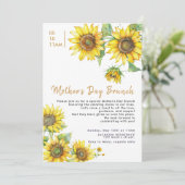 Invitation Boho Chic Sunflowers Fête des mères (Debout devant)