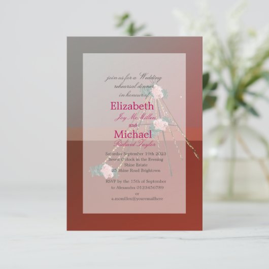 Invitation Boho Chic Teepee / Dîner de répétition Mariage Tip (Debout devant)