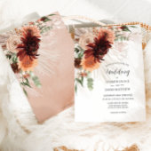 Invitation Boho Chic Terracotta Floral Pampas Grass Mariage
