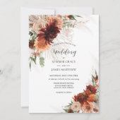 Invitation Boho Chic Terracotta Floral Pampas Grass Mariage (Devant)