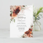 Invitation Boho Chic Terracotta Floral Pampas Grass Mariage (Debout devant)