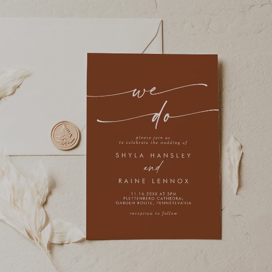 Invitation Boho Chic Terracotta Nous Faisons Mariage