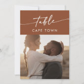 Invitation Boho Chic Terracotta Numéros de tableau photo (Devant)