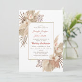 Invitation Boho Chic Terracotta Pampas Mariage orchidée en he (Debout devant)