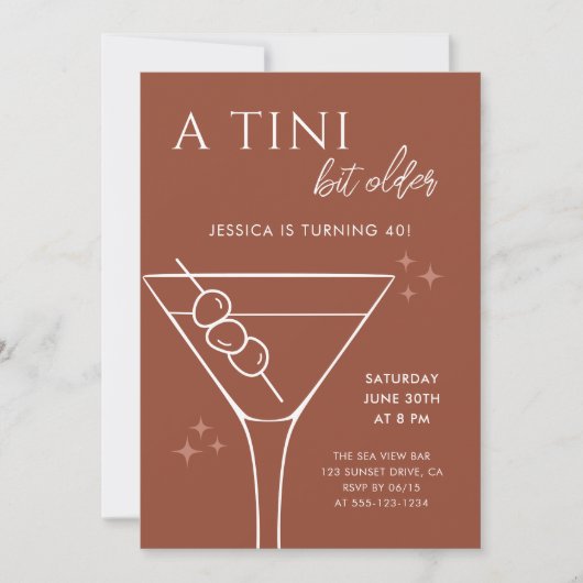 Invitation Boho Chic Terracotta Tini Bit Ancien 40e anniversa (Devant)
