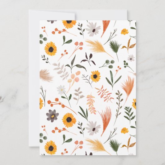 Invitation Boho chic tournesol orange rustique 2e anniversair (Dos)