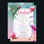 Invitation Boho Chic Tropical Beach Aquarelle Anniversaire<br><div class="desc">Le rose, le bleu et un mélange de couleurs tropicales qui donne l'image d'une plage rose aquarelle qui s'est fondue dans un océan et un ciel aquarellés entourés de feuilles tropicaux. Le fond est orné d'un palmier vintage et d'ananas pour compléter le look. Un panneau à bordure dorée sur le...</div>