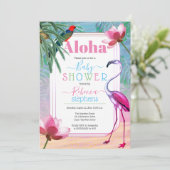 Invitation Boho Chic Tropical Beach Watercolor Baby shower (Debout devant)