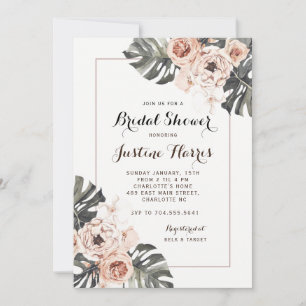 Invitation Boho Chic tropical de douche nuptiale