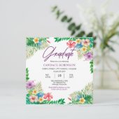 Invitation Boho Chic Tropical Hibiscus Graduation Party (Debout devant)