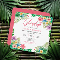 Boho Chic Tropical Hibiscus Graduation Party